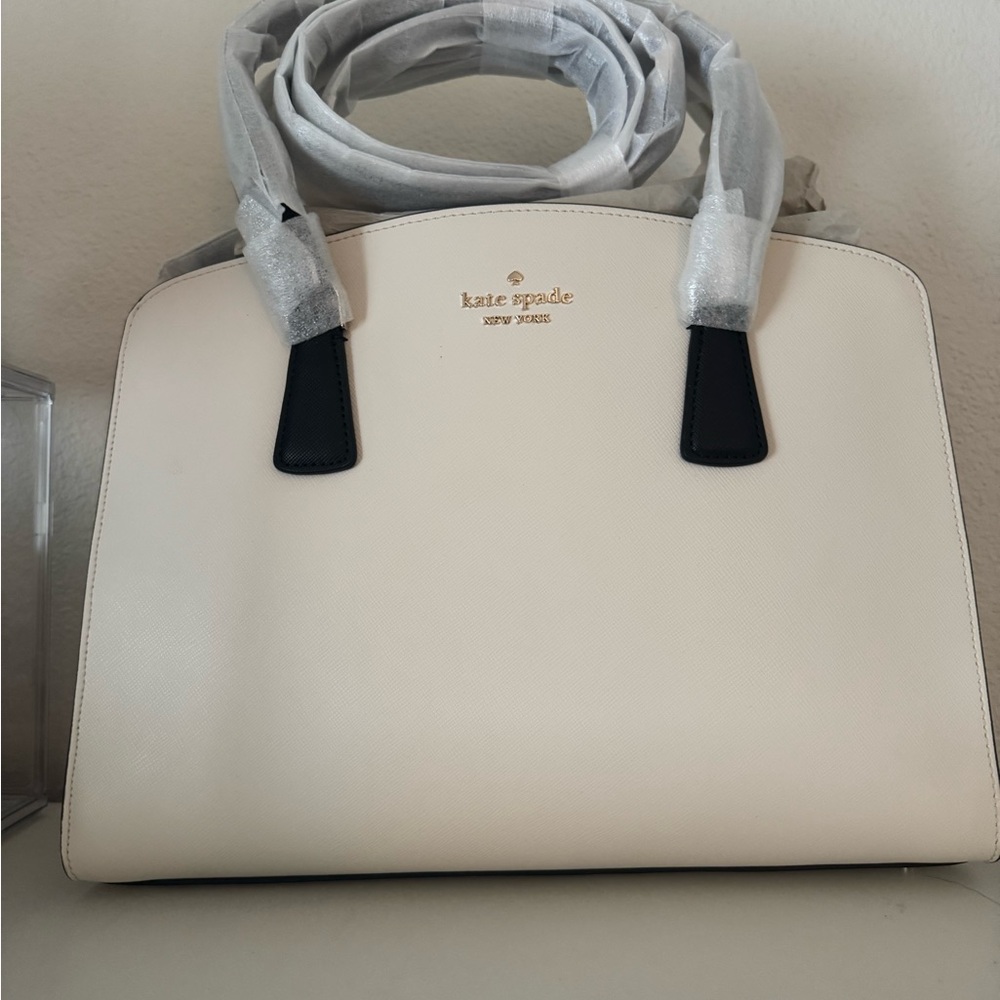 Kate Spade Ivory and Black Satchel